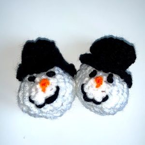 Hand Crafted Crochet Organic Catnip Interactive Cat Toy Festive Snowmen